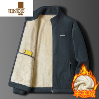 YANXU羔绒外套捉绒衣新款加绒加厚御寒保暖夹克男士摇粒绒男男 4XL165-180斤 加绒LZH-922深灰