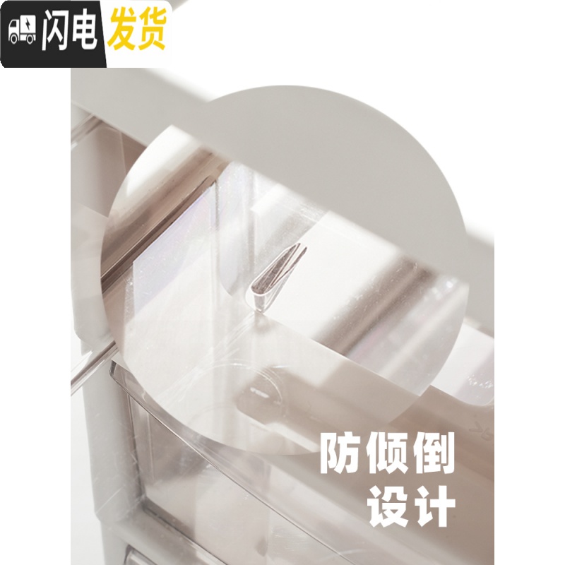 三维工匠可移动办公室桌下文件储物柜塑料抽屉柜式收纳柜子盒多层落地透明高清大图