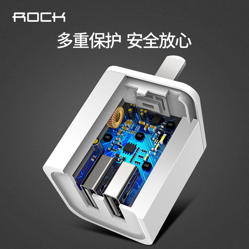 苹果x充电器头iphone6s快充7安卓usb插头多口2a平板ipad华为p30小|⑤快充组合[黑单口1A+1米苹果线]