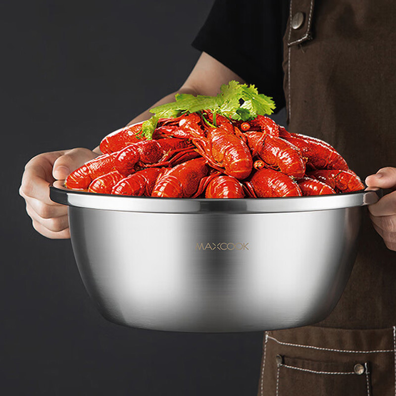 MAXCOOK美厨调料盆18cm*1个MCWA1809洗菜盆和面盆316L不锈钢高清大图