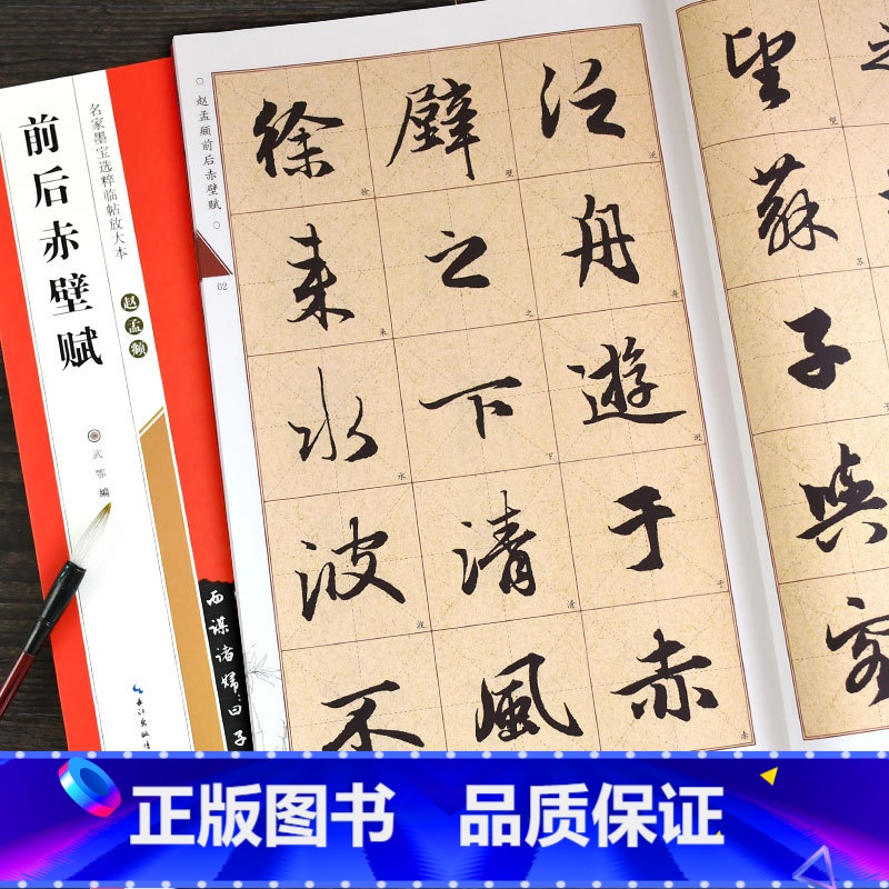 【正版】赵孟頫前后赤壁赋书籍名家墨宝选粹临帖放大本赵体赵孟俯行书毛笔字帖书法入门教程临摹成人学生软笔习字帖米字格古帖崇