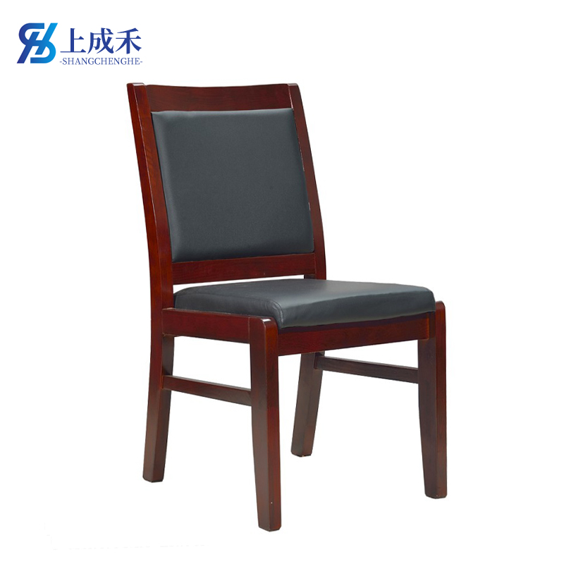 上成禾实木办公椅平头把高清大图