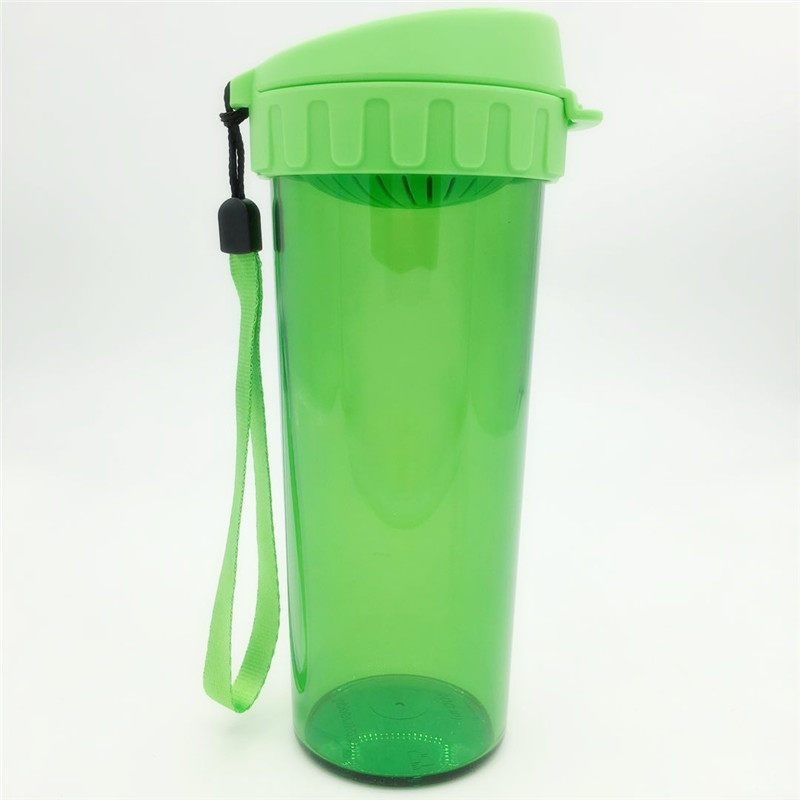 500ml学生男女运动水杯塑料杯带茶隔防漏大容量青柠绿500ml杯刷