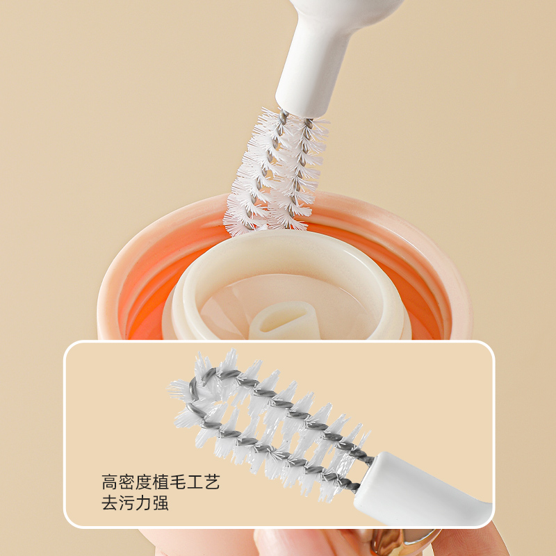 杯子清洁套装六合一多功能刷家用水杯奶瓶刷洗刷子全套 深入缝隙清洁无死角 轻松搞定水杯奶瓶 方便收纳高清大图