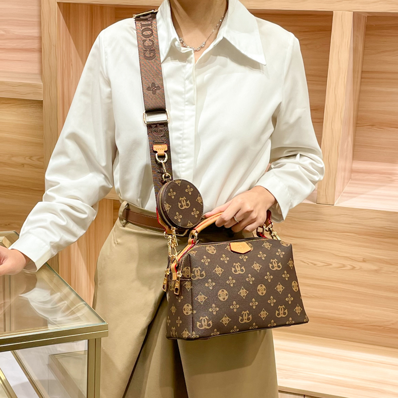 欧美时尚女士老花波士顿包女2026新款高级感手提斜挎包枕头包小众轻奢女包单肩小包高清大图