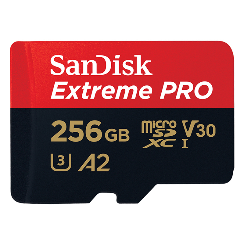 闪迪 读170MB/s写90MB/s V30 U3运动相机无人机手机4K高清视频存储卡 红黑色 高速TF卡 256G
