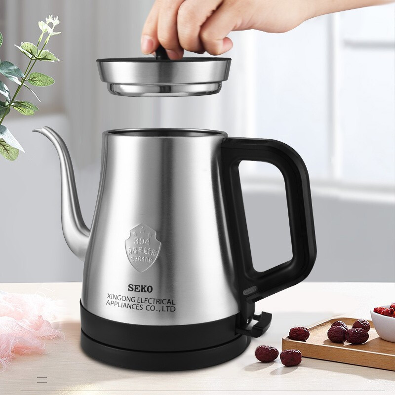 新功(SEKO) 电热水壶烧水壶泡茶壶家用304不锈钢开水煮水壶1.1L