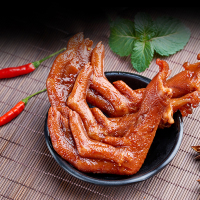 狮客[苏宁自主品牌]甜辣鸭鸭掌500g 鸭肉即食休闲小零食 卤汁入骨