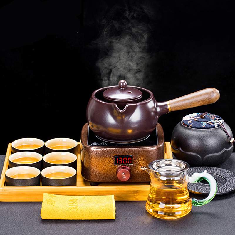 煮茶器陶瓷煮茶壶黄金蛋电陶炉煮茶炉白茶普洱电热烧茶壶套装陶壶烧