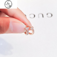 JiMiT字玫瑰金耳扣女高级感银银金耳环2023年新款潮经典镶钻小耳圈