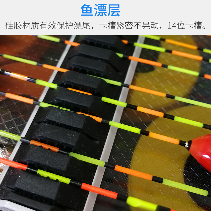 维卡莱林多功能塑料浮漂线盒主线三合一套装钓鱼装备渔具用品漂盒