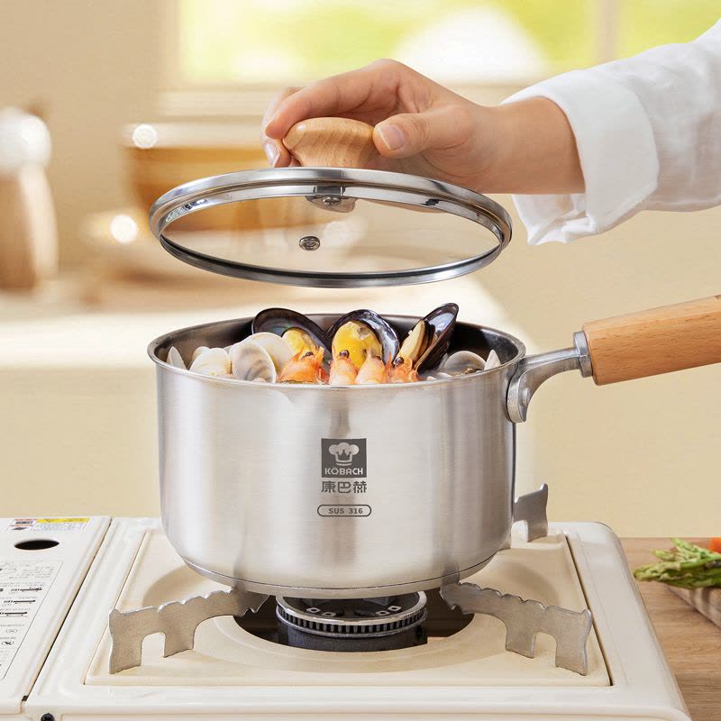 康巴赫316不锈钢健康奶锅-16cm/18cm图片