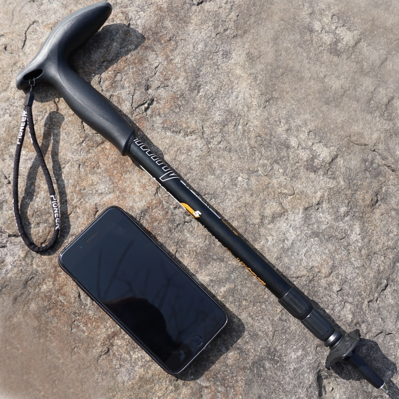 开拓者pioneer户外登山杖t型直柄3节伸缩拐杖徒步爬山拐棍手杖出行