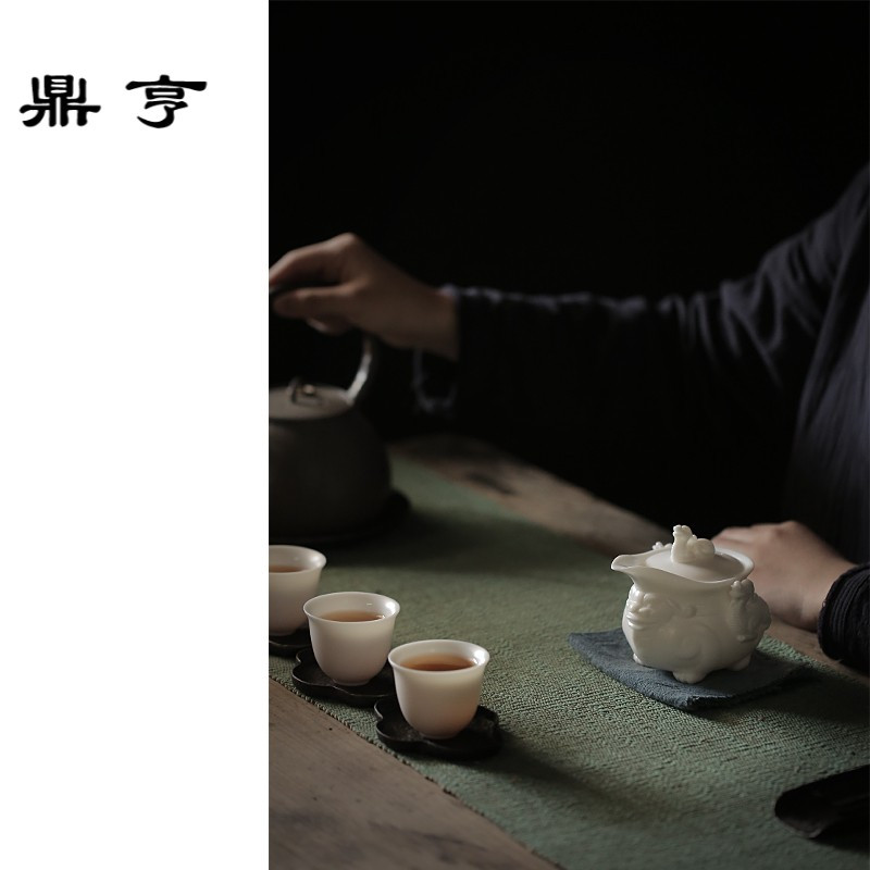 鼎亨德化白瓷茶壶 陶瓷功夫茶具盖碗茶碗茶杯带过滤三才碗家用手