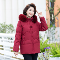 JPDUN女士大码中老年新款妈妈羽绒服女装冬装老年人冬季奶奶装外套加厚衣服 5XL 大红色