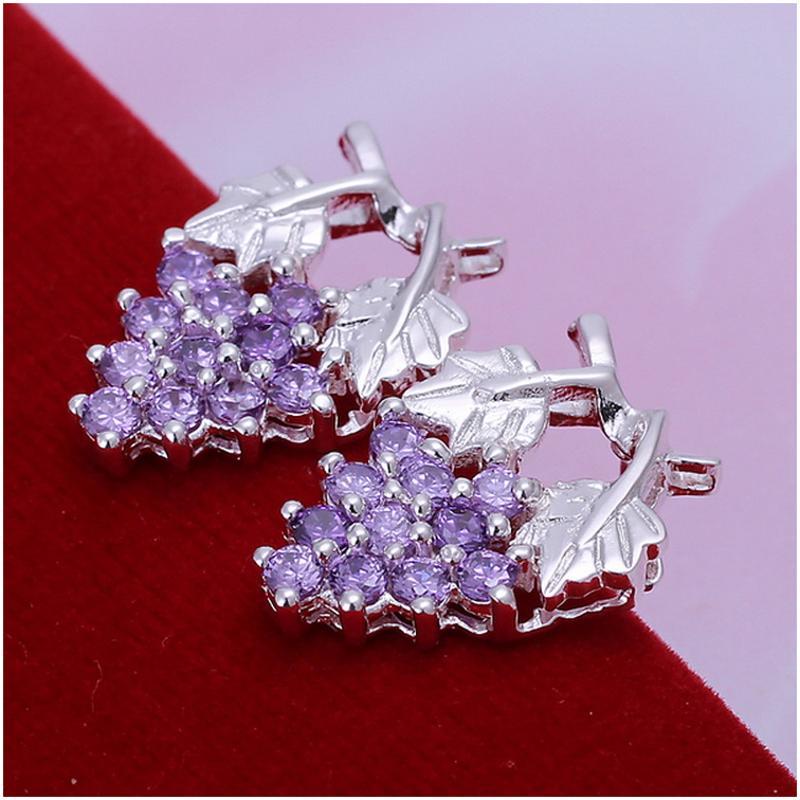 E040 Women silver plated earring 镀925纯银耳环女甜美个性耳钉