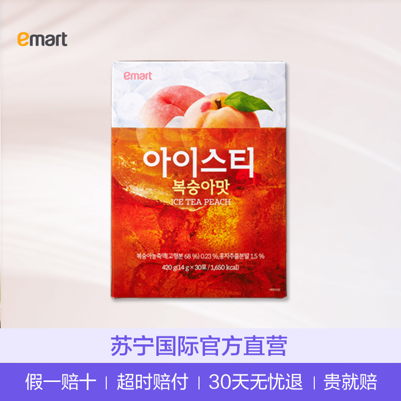 EMART 易买得 蜜桃冰红茶 30包 14g*30 韩国进口 进口茶饮 420g果味冲饮