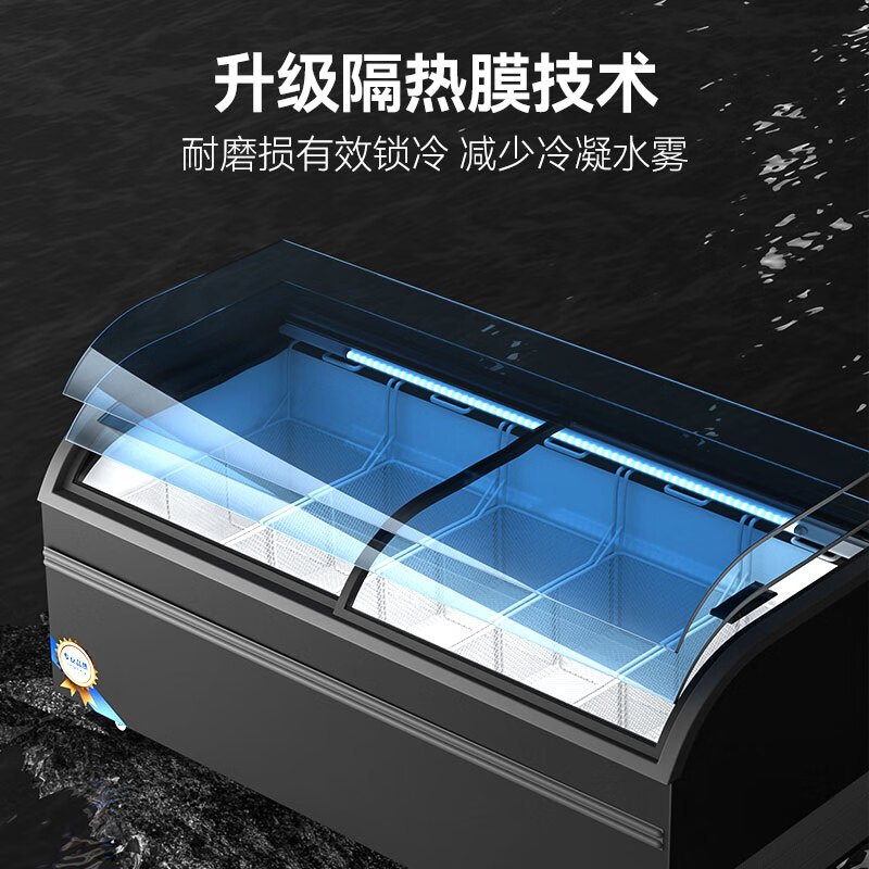 喜莱盛 冰柜 XLS-1576YH 顶开门 500L 无级 电子控温 灰色 直冷 0401011467&&