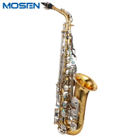 莫森（MOSEN）MS-E838萨克斯降E调中音 初学者入门考级学生演奏专业乐队西洋乐器金银双色大师款【双筋配置】