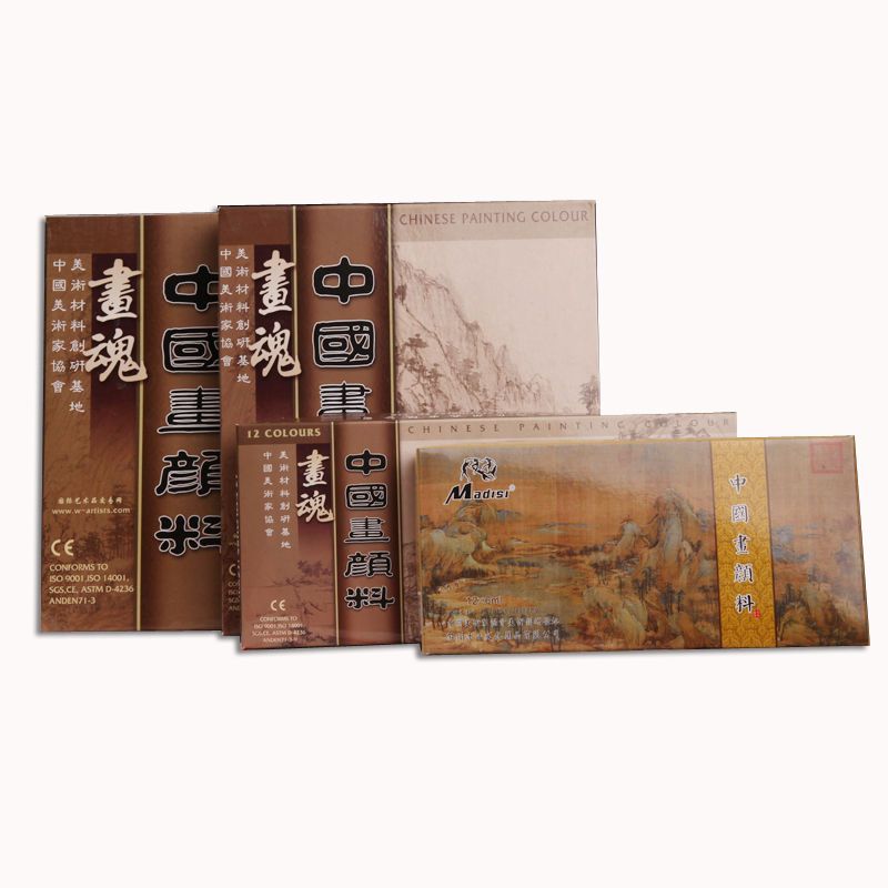 国画颜料画魂12色24色套装水彩画工笔画绘画颜料老师推荐