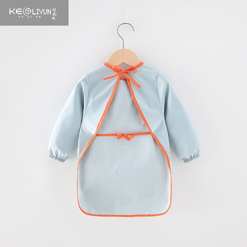 可莉允宝宝罩衣女儿童吃饭画画围裙反穿衣婴儿饭兜防水防脏男童护衣