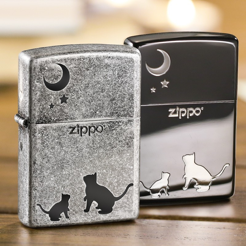 美国ZIPPO打火机 芝宝 喵望星空防风打火机 黑色 男士礼品