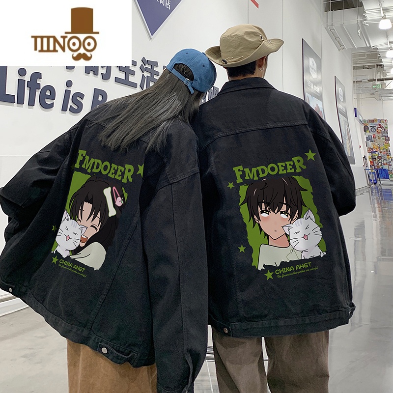 YANXUroora情侣装感牛仔外套男款潮牌小众设计超火大码夹克高清大图