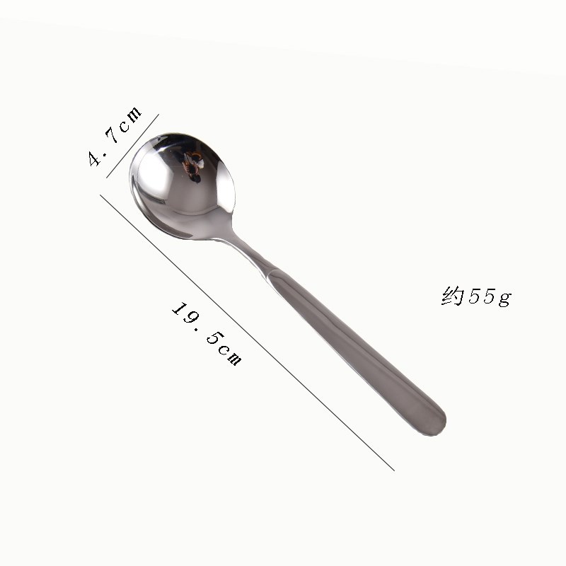 不锈钢家用勺子吃饭烘焙精灵儿童大小汤勺平底勺长柄创意圆勺汤匙分潮 316不锈钢中号尖勺