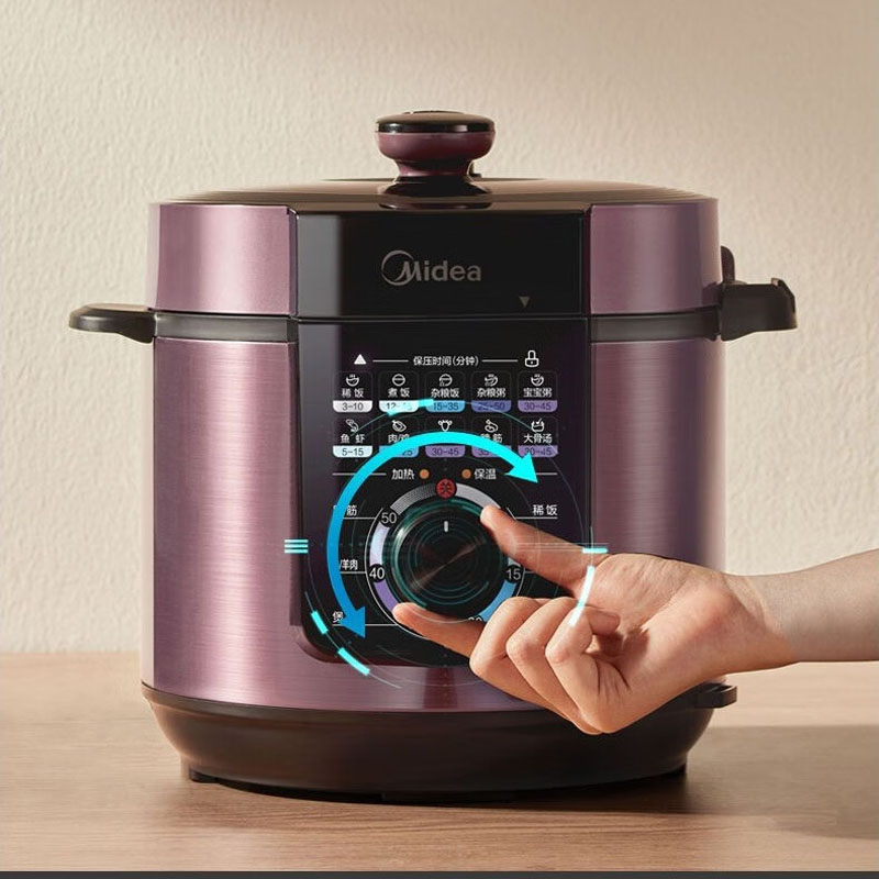 美的(Midea) 6L大容量家用旋纽操控电压力锅 MY-YL60M131高清大图