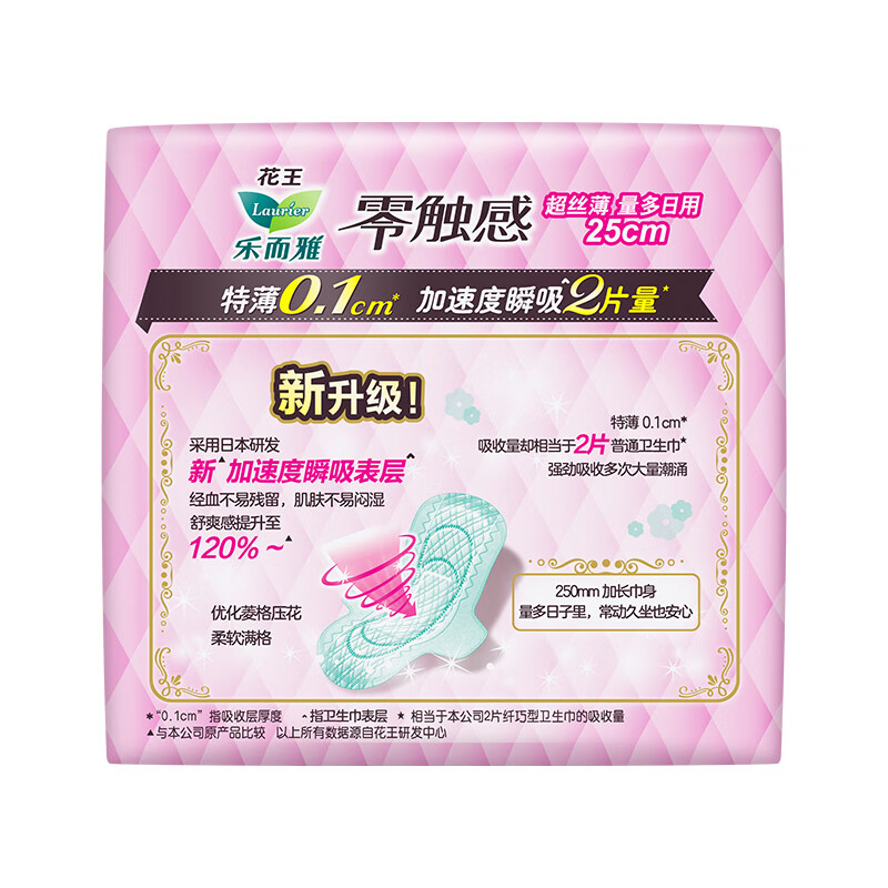 乐而雅花王胖东来同款零触感特薄特长日用护翼型卫生巾25cm16片姨妈巾高清大图