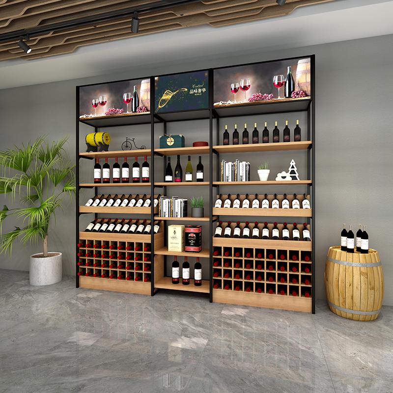 汐岩红酒架展示架货架酒架置物架展柜陈列柜货柜展架陈列架子高清大图