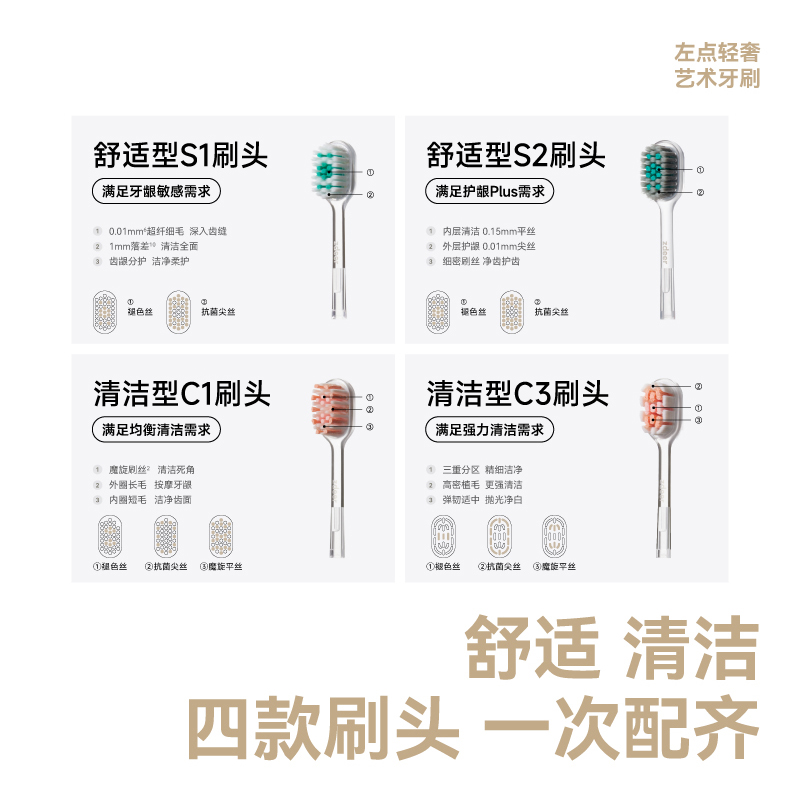 左点轻奢艺术牙刷 标准款ZD-D203哑面款 雪松银高清大图