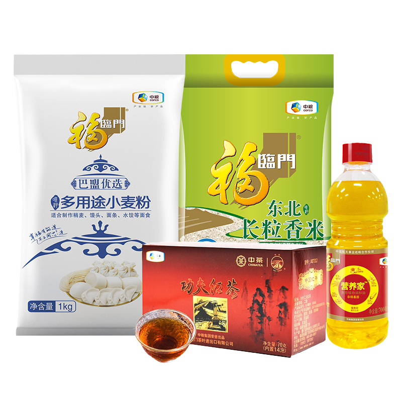 中粮福临门 悦享G型 伴手礼米面油红茶组合3570g+700ml
