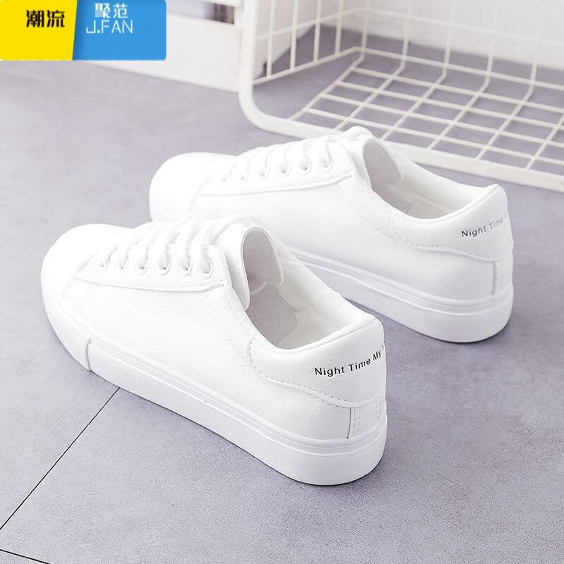 聚范2022夏季平底小白鞋ins仙女百搭休闲运动小码透气板鞋女细带单鞋图片