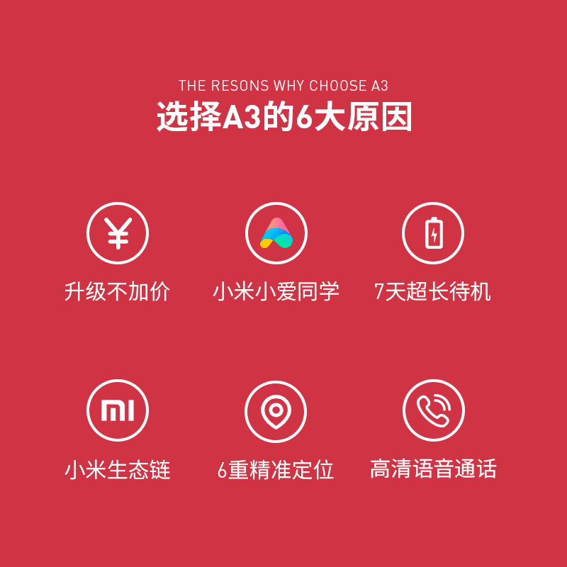 [内置小爱]小米小寻儿童电话手表A3 粉色 中小学生智能定位防水男孩女孩小孩手机初中生成年手环上网新版天才