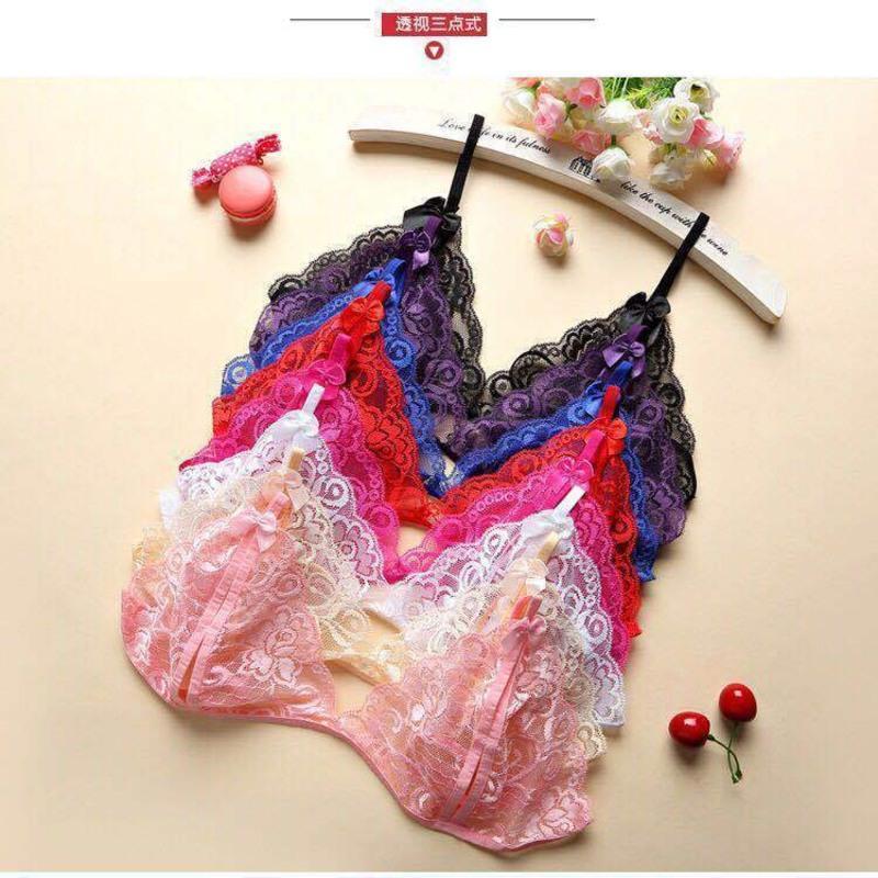 情趣内衣内裤女三点式性感全透明丁字裤激情套装黑色均码70110斤内衣