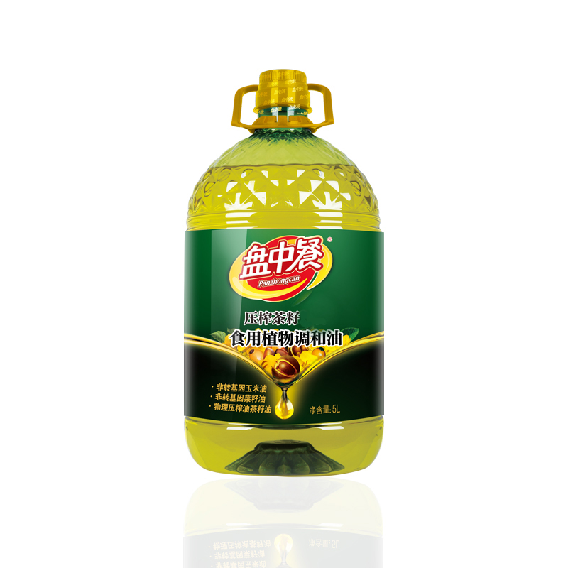 盘中餐 压榨茶籽食用植物调和油 5L/桶