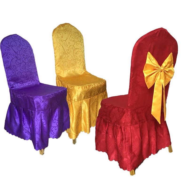 酒店椅套餐厅餐桌椅子套罩布艺定做饭店婚庆宴会连体通用座椅凳套藏青