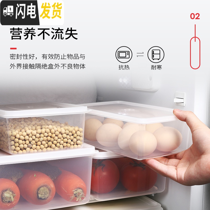 三维工匠保鲜盒塑料盒子透明食品盒长方形冰箱收纳盒大容量加厚带盖高清大图