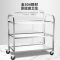 博仕宝 201不锈钢餐车移动推车中号850*500mm 带轮不锈钢三层手推车 单个装