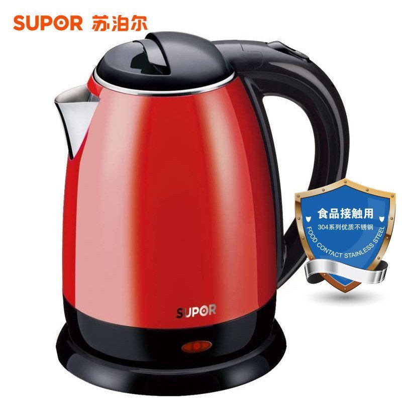 Supor/苏泊尔 SWF15S06A电热水壶304不锈钢进口温控双层防烫正品