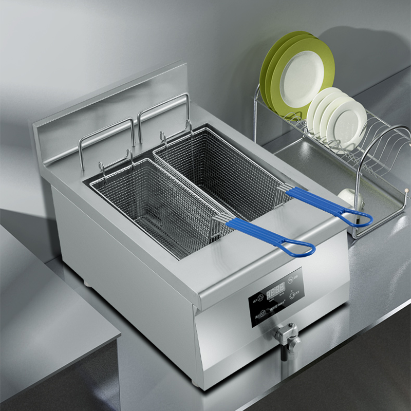 雅乐思rnice商用电磁炉商用5000w电磁炸炉酒店后厨设备电磁组合炸炉