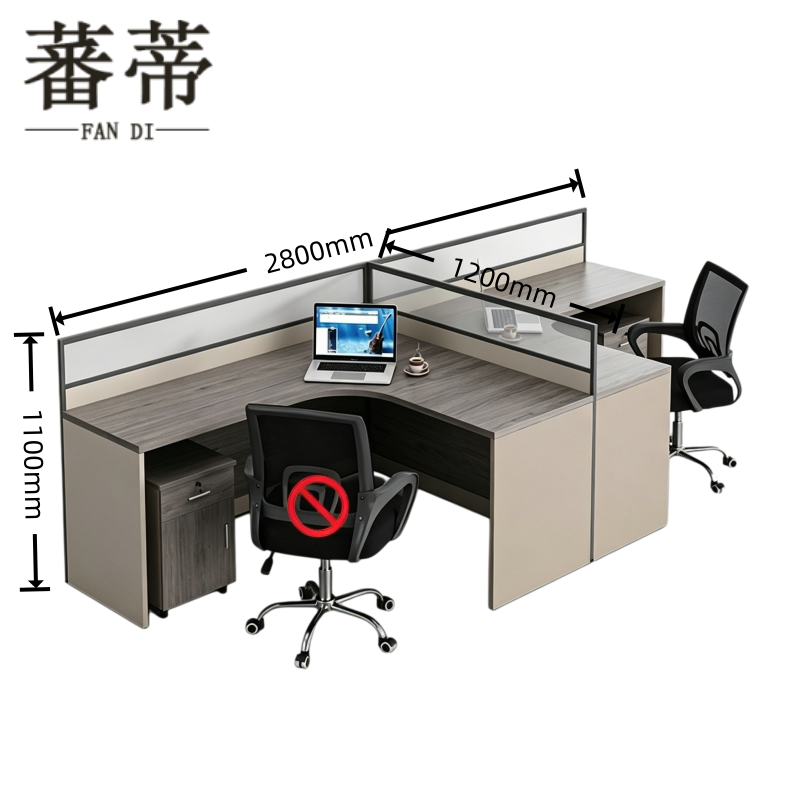 蕃蒂 办公桌卡座 含柜 2800*1200*1100mm 组高清大图