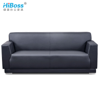 HiBoss现代简约办公室沙发茶几黑色商务接待会客区洽谈沙发组合