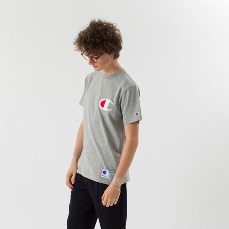 champion冠军夏季刺绣大c短袖潮流男女纯棉t恤宽松休闲运动衫