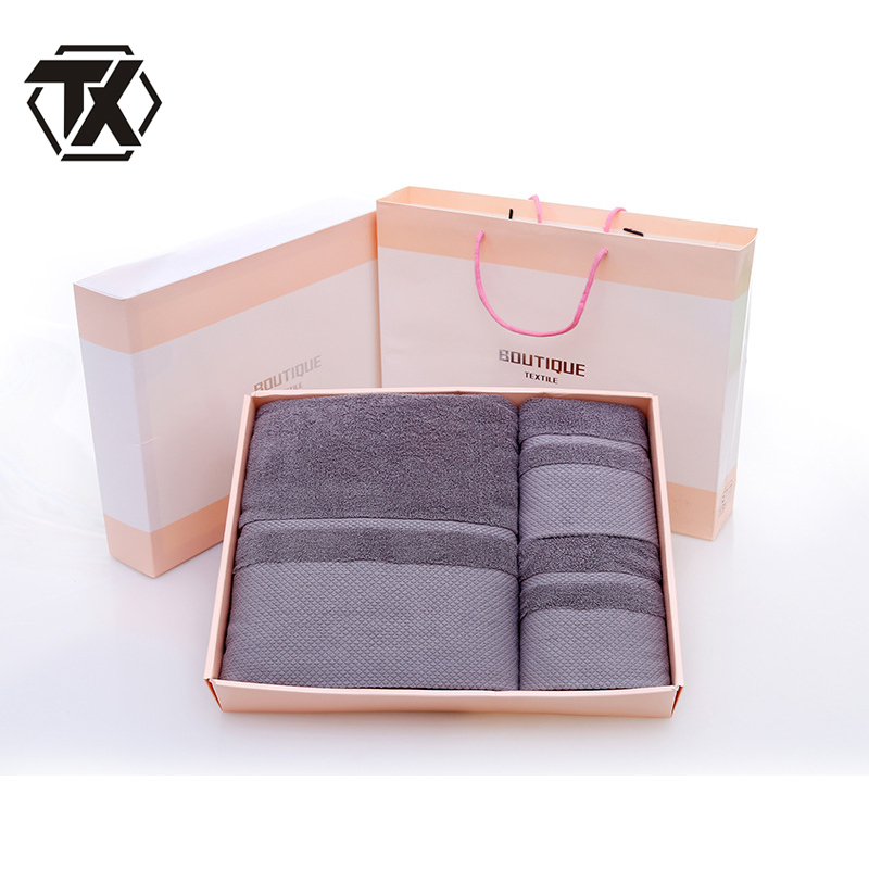 铁迅 毛巾浴巾三件套礼盒 I177 套高清大图