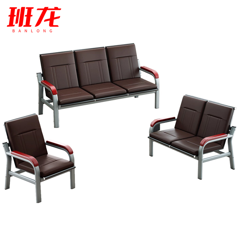 班龙休闲沙发组合1+2+3棕色套高清大图