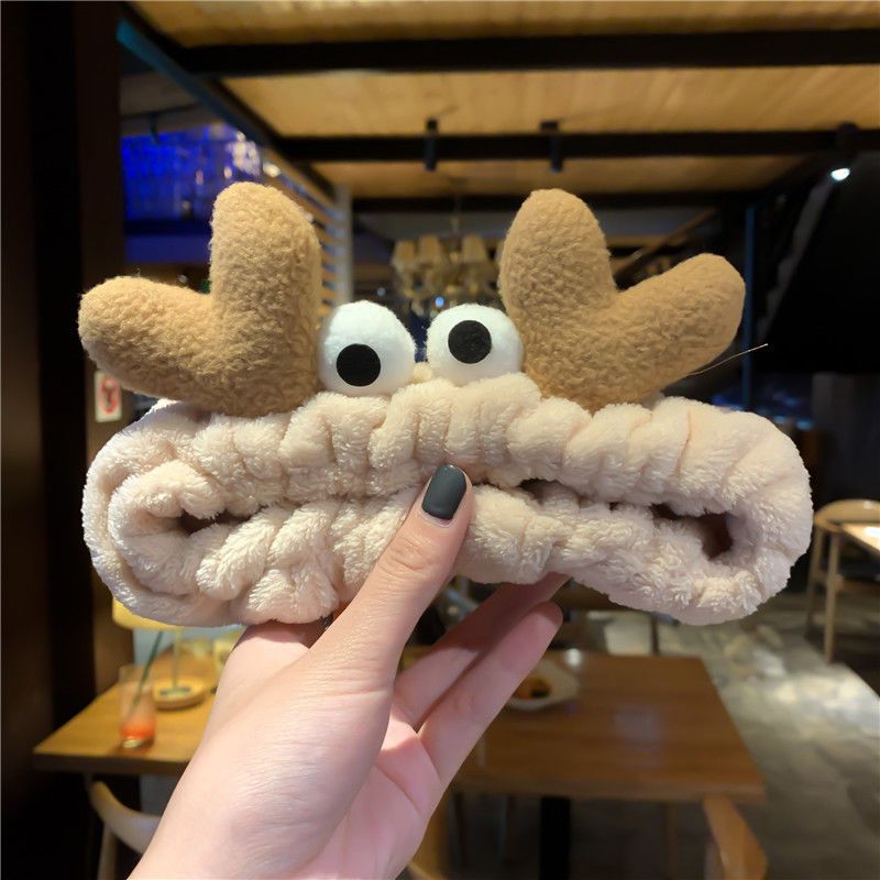 卡其螃蟹发带发带女简约洗脸鹿角敷面膜洗漱束发带发箍头箍可爱绑发捆