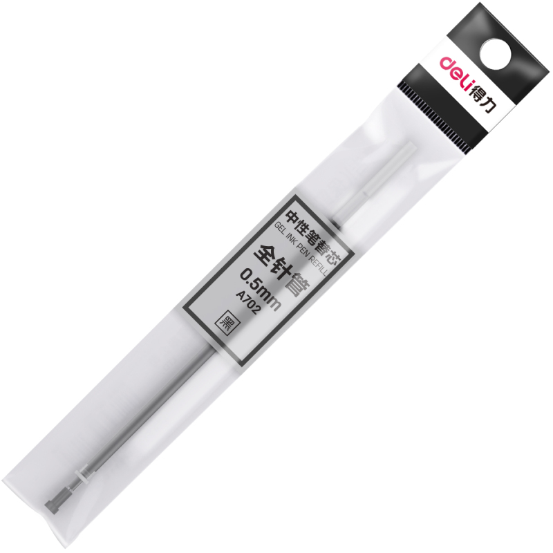 得力 学生中性替芯0.5mm全针管(黑)A702 水笔芯 签字笔替芯 通用笔芯(2880只起订,低于起订量不发货)