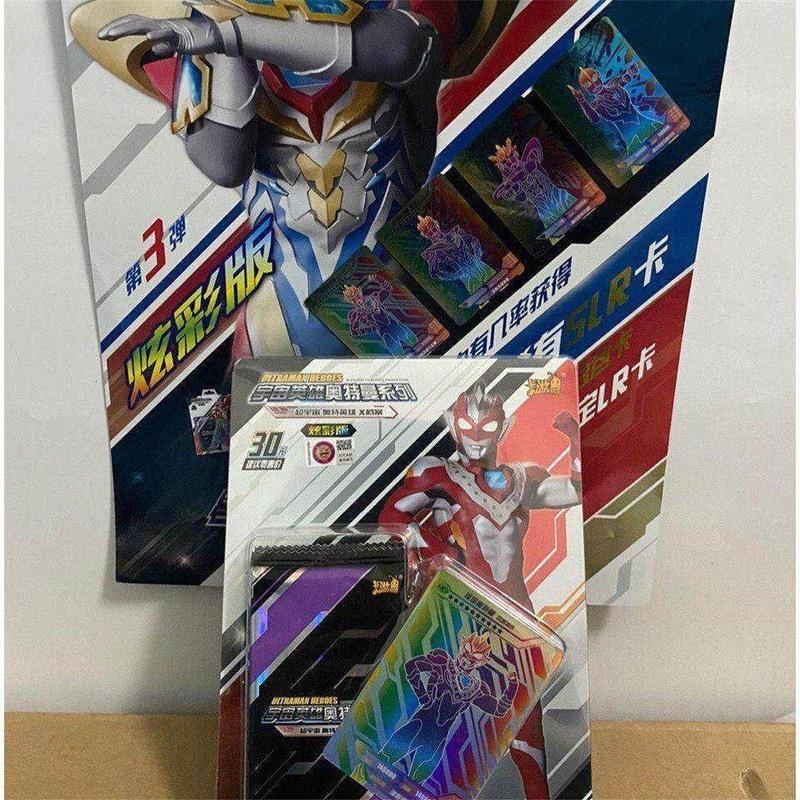 卡游官方正版-ur卡五张不重 复 奥特曼卡片炫彩版第3弹三slr彩虹卡